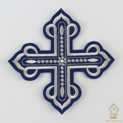Крест 1 КАНОН синий с серебром,14,5 -16 см