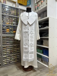 Епитрахиль + поручи, белая с серебром, вышитая, с сумочкой Епитрахиль + поручи, белая с серебром, вышитая, с сумочкой