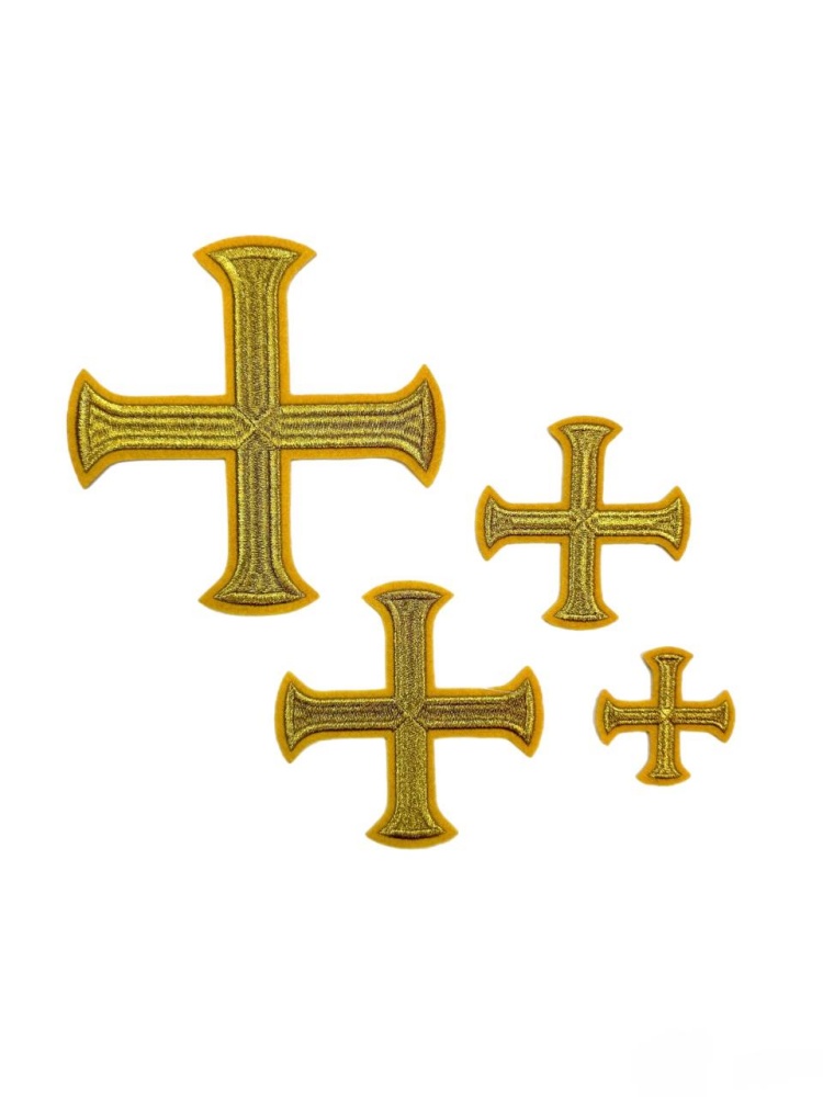 Крест 4 БУЛАТ желтый с золотом, 6 см