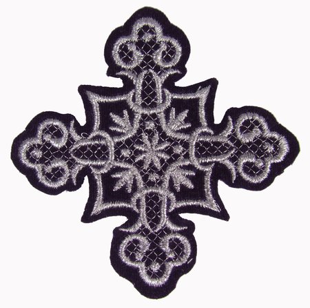 Крест 3 ЯГОДКА, фиолетовый с серебром,8-9 см