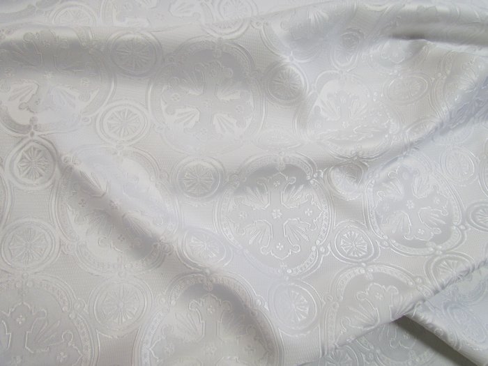 Шелк ПАСХАЛЬНЫЙ, белый, шир. 150 см, Рахманово