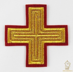 Крест 3 АНДРЕЕВСКИЙ, красный с золотом, 8,5 см