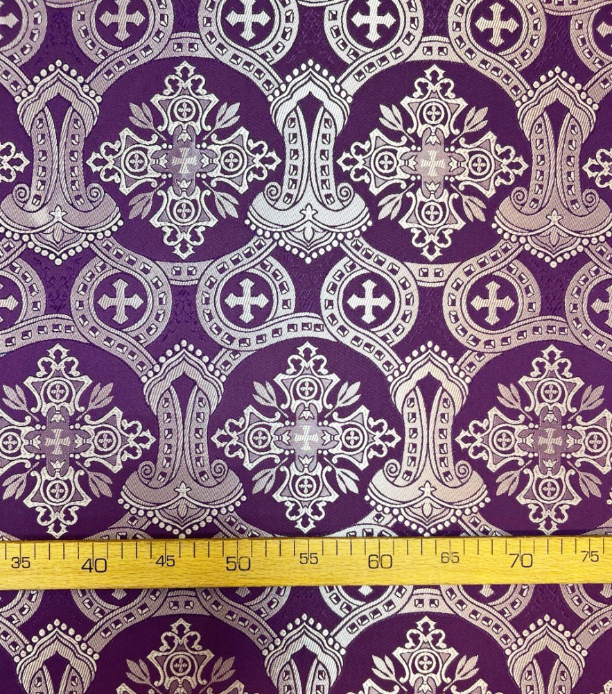 Шелк КОРОНА (ИЕРУСАЛИМ), фиолетовый с серебром, шир. 160 см