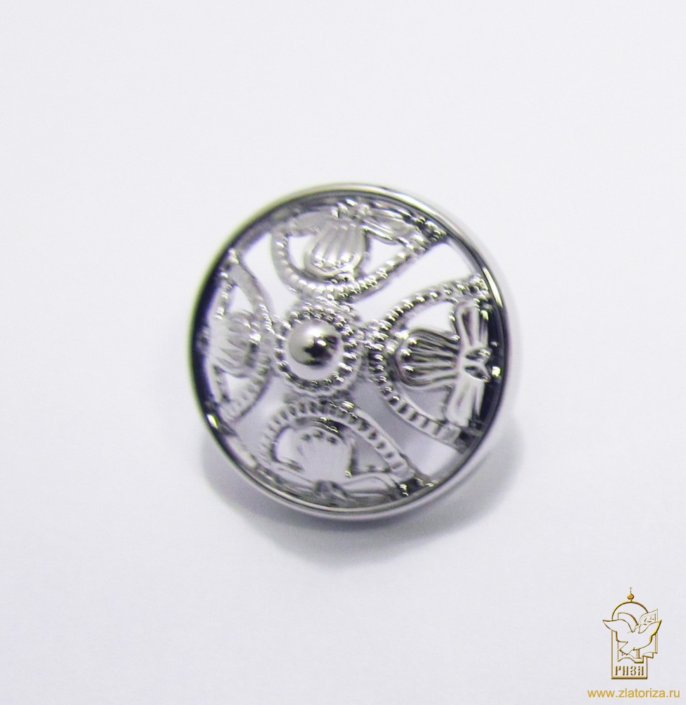 Пуговицы ЦАРСКАЯ сереб, металл, 18 мм