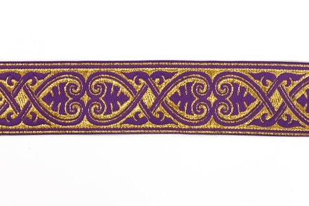 Галун АФИНЫ, фиолетовый с золотом, шир. 4 см, ФР