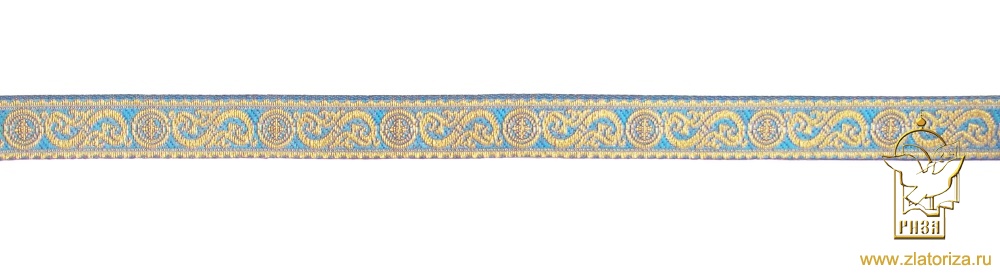 Галун СОФИЯ, голубой с золотом, шир. 2,2 см, МДК