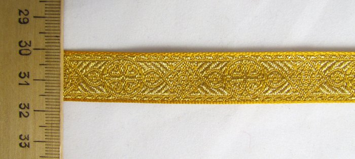 Галун ВИЗАНТИЯ, желтый с золотом, шир. 1,5 см, ФР