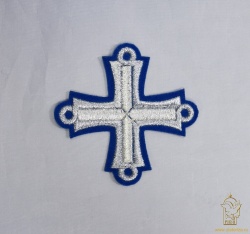 Крест 3 ПЕТЕЛЬНЫЙ, синий с серебром,8-9 см