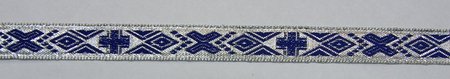 Галун РОМБ, синий с серебром, шир. 1,5 см, ИНДИЯ