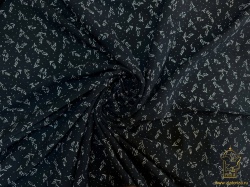 Штапель черный ВЕТОЧКА, шир. 150 см. , М