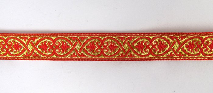 Галун АФИНЫ, красный с золотом, шир. 1,7 см, ФР