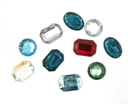 Стразы пришивные, пластик, цвет - микс