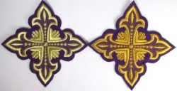 Крест 1 ОСТРЫЙ, фиолетовый с золотом,14,5 -16 см Крест 1 ОСТРЫЙ, фиолетовый с золотом,14,5 -16 см