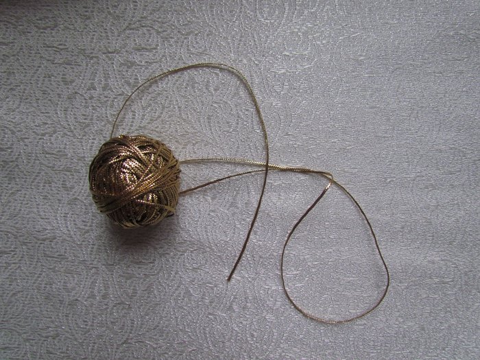 Шнур отделочный 1 мм, золотой, плоский, с2736, р5888, 50 м