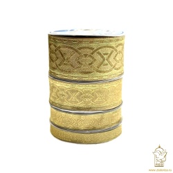 Галун Косичка, золотой, шир. 6 см, в упаковке 20 м
