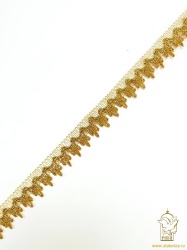 Тесьма золото 61, шир. 2,4 см, зубчики, в упаковке 20 м, арт. Z1496