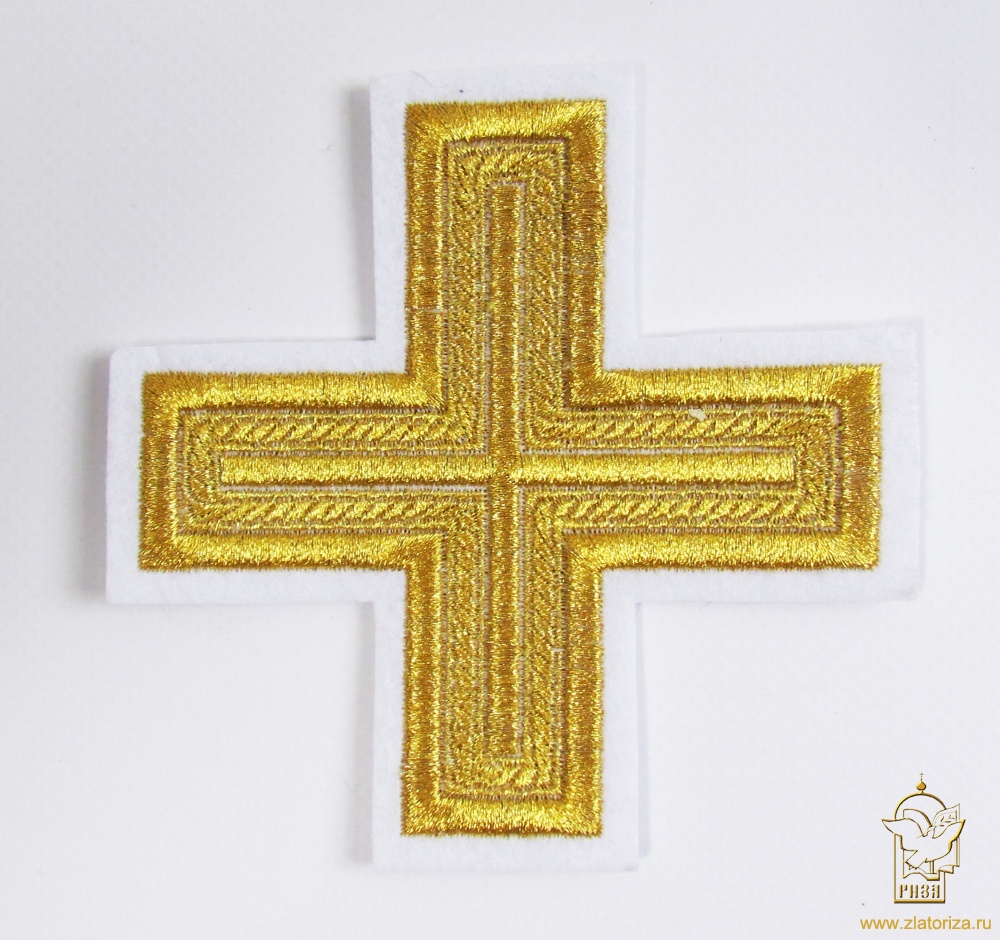Крест 2 АНДРЕЕВСКИЙ, белый с золотом, 10-12 см