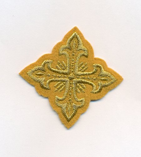 Крест 4 ОСТРЫЙ, желтый с золотом,6-7 см