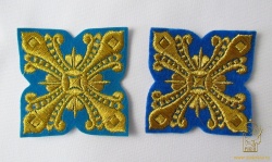 Крест 3 ВАНИН, голубой с золотом,8-9 см