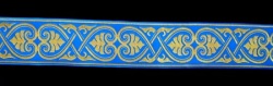 Галун АФИНЫ, голубой с золотом, шир. 6 см, ФР