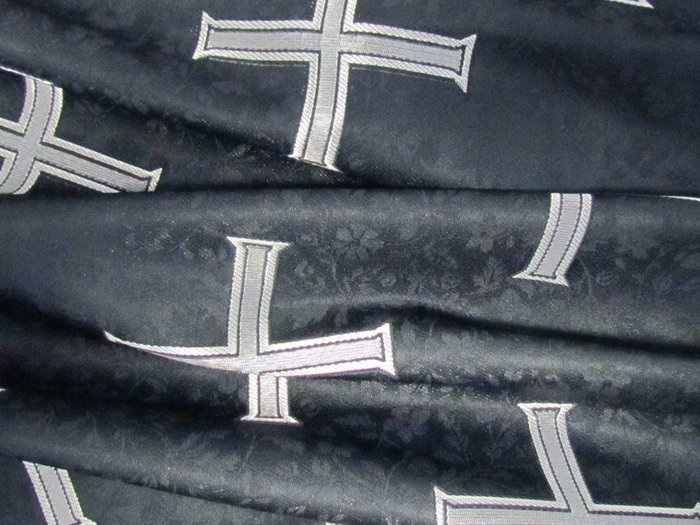 Парча ЕФРОСИНЬЯ, черная с серебром, шир. 150 см, Рахманово