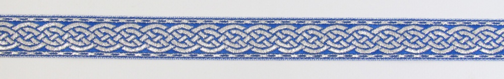 Галун ПЛЕТЕНКА, синий с серебром, шир. 2,2 см, РА