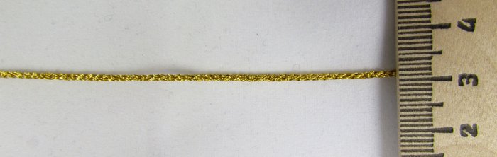 Шнур золото, 1,5 мм, арт d1030 (57041d),, витой, 33 м в упаковке