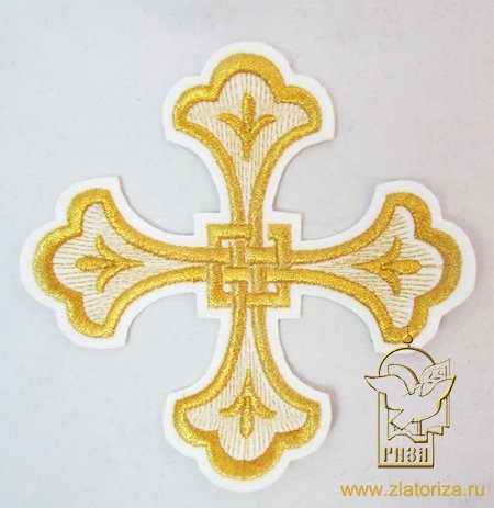 Крест 1 КОЛОМНА, белый с золотом,14,5 -16 см