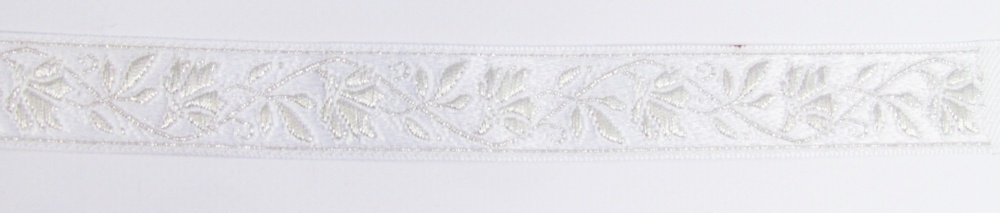 Галун ВАСИЛЕК, белый с серебром, шир. 2,2 см, РА