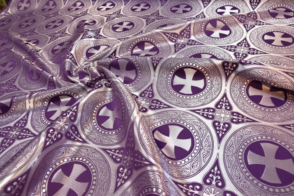 Шелк ЭФЕС, фиолетовый с серебром, шир. 165 см