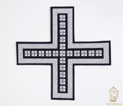 Крест П/Ж ПРЯМОЙ с кубиками, черный с серебром Крест П/Ж ПРЯМОЙ с кубиками, черный с серебром