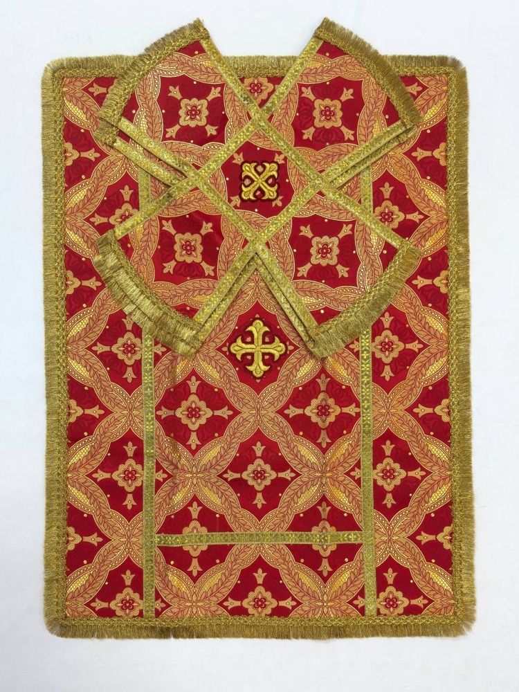 Покровцы шелк, красные с золотом