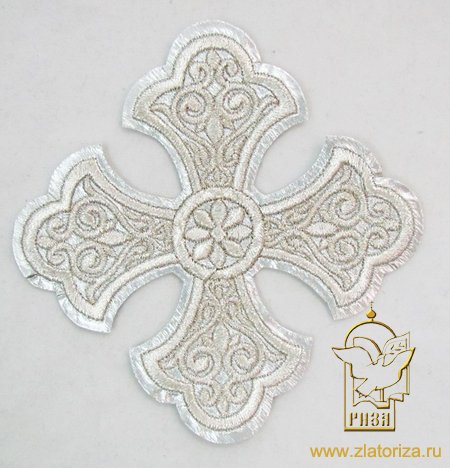 Крест 2 УЗОРНЫЙ лаке серебро,10-12 см
