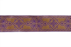 Галун ВИЗАНТИЯ, фиолетовый с золотом, шир. 6 см, ФР