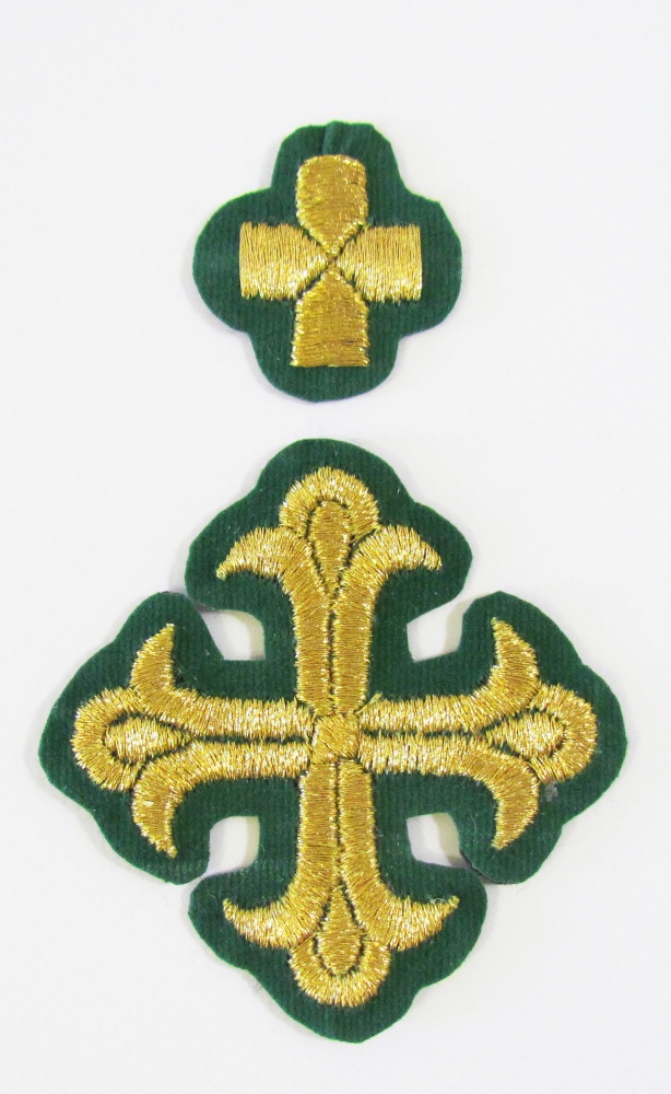 Набор крестов, требный, ЛУКОШКО, зеленый с золотом, 9 шт