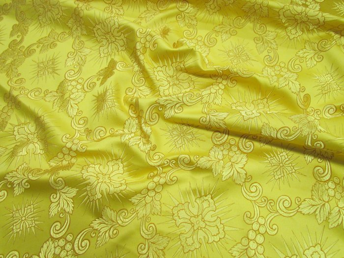 Шелк ЛОЗА, желтый, шир. 150 см, Рахманово