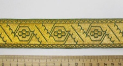 Галун ДУБОК, зеленый с золотом, шир. 4 см, ФР