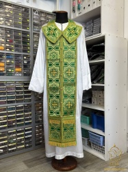 Епитрахиль + поручи, зеленый с золотом, шелк