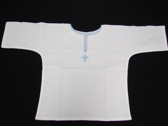 Рубашка крестильная возраст 1,5 г, 100% хлопок, отделка кружевом