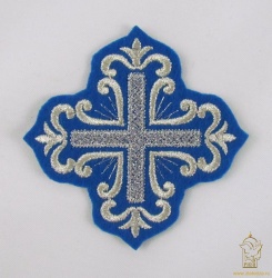 Крест 3 ПОКРОВСКИЙ синий с серебром, 8-9 см Крест 3 ПОКРОВСКИЙ синий с серебром, 8-9 см