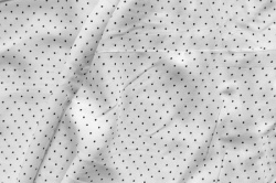 Штапель белый ГОРОХ в черный белый мелкий горошек, шир. 150 см