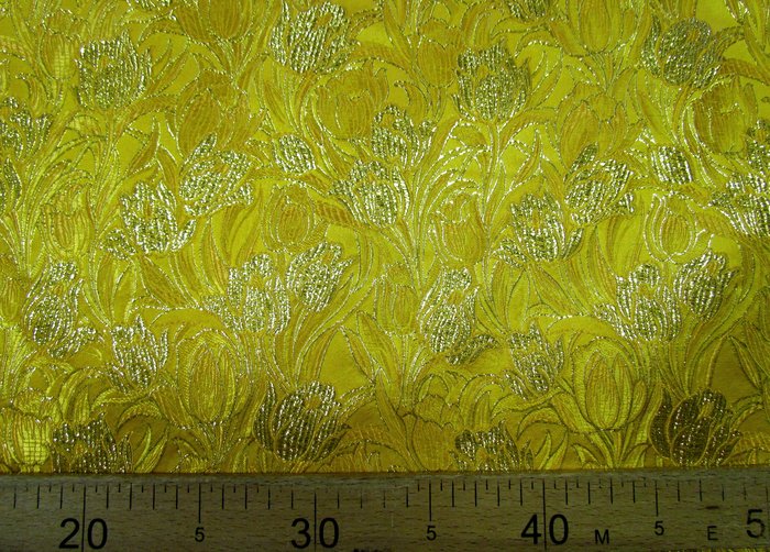 Парча ТЮЛЬПАН, желтая с золотом, шир. 75 см