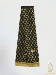 Закладка для служебных книг, шелк, черная с золотом, шир. 14,5 см Закладка для служебных книг, шелк, черная с золотом, шир. 14,5 см