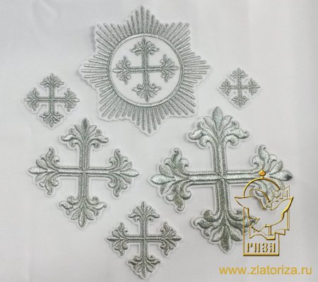 Набор крестов, иерейский, ВИФЛЕЕМ, белый с серебром, 14 шт, арт. 22783