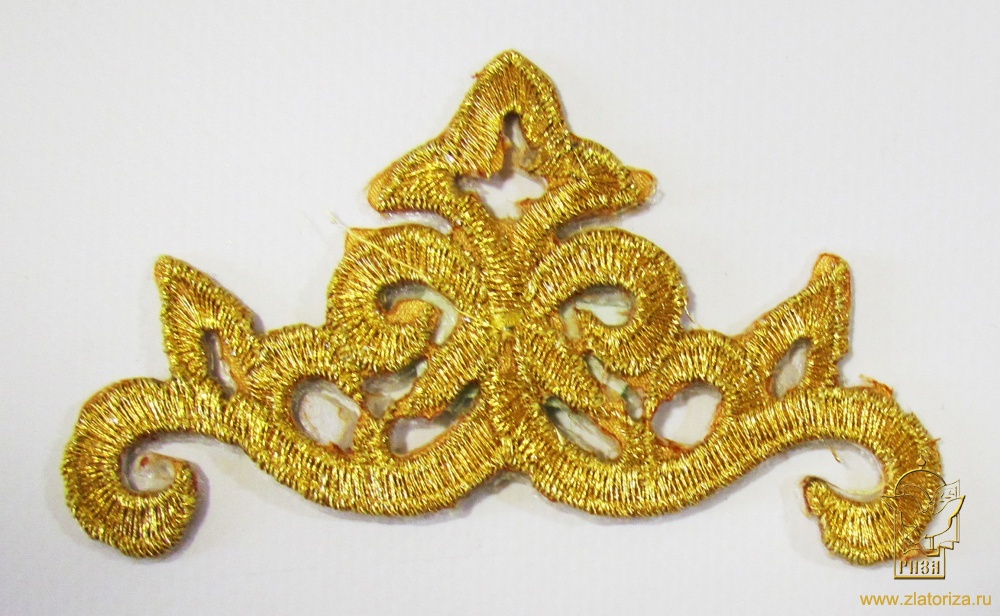 Термоаппликация ЗАВИТОК 9, золото, дл. 19 см, шир. 8 см