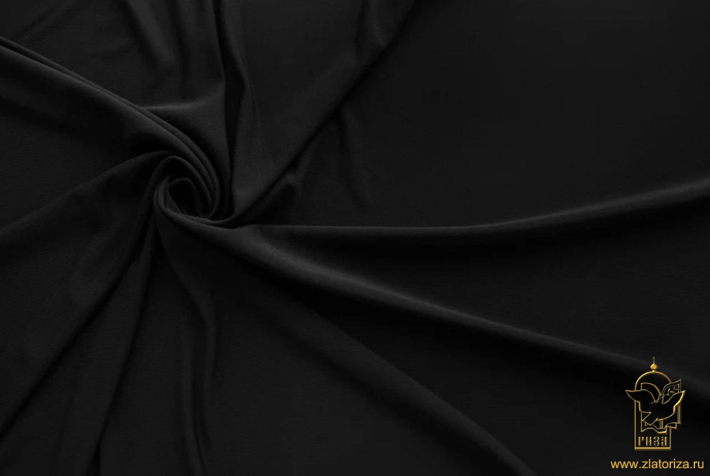 Мокрый шелк, черный, ПРЕМИУМ, шир. 150 см, Индонезия