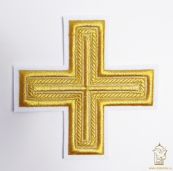 Крест 1 АНДРЕЕВСКИЙ, белый с золотом, 14,5 - 16 см