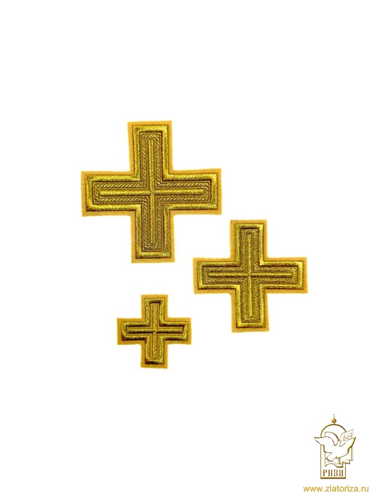 Крест 3 АНДРЕЕВСКИЙ, горчица с золотом, 8,5 см