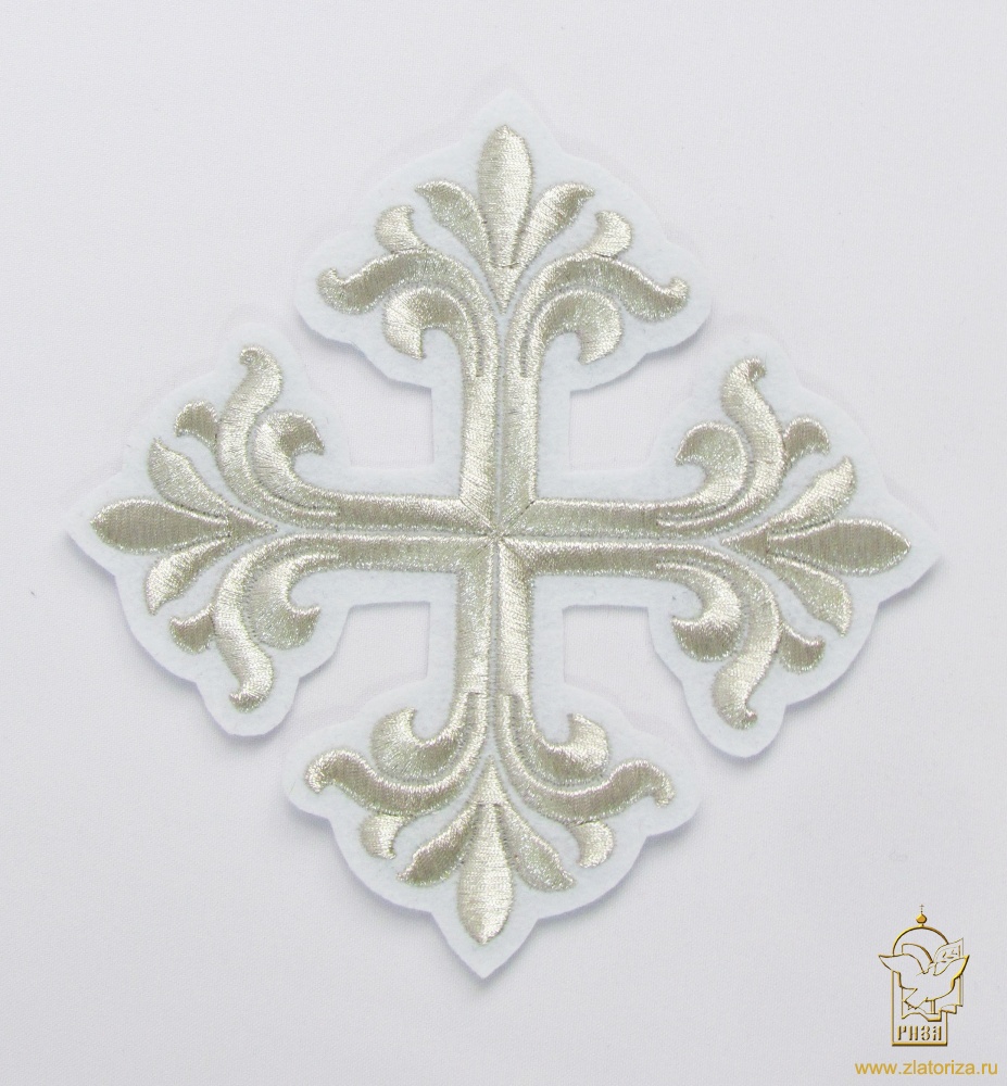 Крест 3 ВИФЛЕЕМ белый с серебром, 10 см