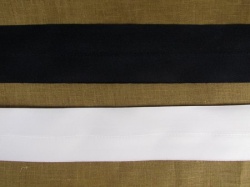 Корсажная лента тканевая, черная/белая